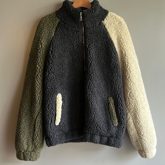 Urban Outfitters Colourblock Cosy Sherpa Ski Jacket Size Medium - Picture 2 of 7